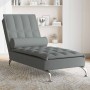 Sötétszürke szövet masszírozó dívány hengerpárnával