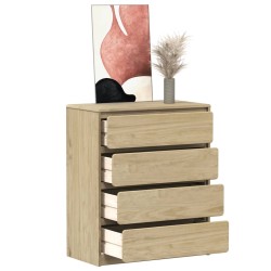 Sauda tölgy tömör fenyőfa fiókos szekrény 76,5 x 39 x 91 cm