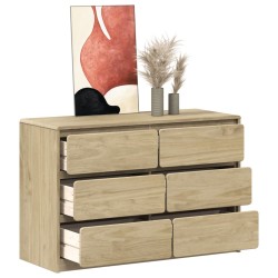 Sauda tölgy tömör fenyőfa fiókos szekrény 111x43x73,5 cm