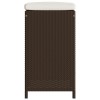 2 db barna polyrattan kerti bárszék párnával