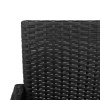 2 db fekete polyrattan kerti bárszék