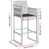 2 db fekete polyrattan kerti bárszék