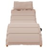 | napozóágy | párnával 1-személy taupe 55 x 184 x 64cm tömör akácfa