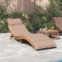 | napozóágy | párnával 1-személy taupe 55 x 184 x 64cm tömör akácfa