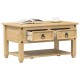 Corona tömör fenyőfa dohányzóasztal fiókokkal 85 x 50 x 45 cm