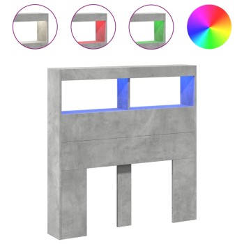 Betonszürke áthidalószekrény led-világítással 100 x 17 x 102 cm