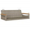 Szürke polyrattan hintapad 109 x 62 x 40 cm