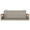 Szürke polyrattan hintapad 109 x 62 x 40 cm