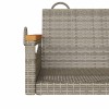Szürke polyrattan hintapad 109 x 62 x 40 cm