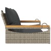 Szürke polyrattan hintapad párnákkal 109 x 62 x 40 cm
