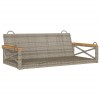Szürke polyrattan hintapad 109 x 62 x 40 cm