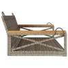 Szürke polyrattan hintapad 109 x 62 x 40 cm