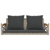 Szürke polyrattan hintapad párnákkal 109 x 62 x 40 cm