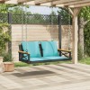 Fekete polyrattan hintapad párnákkal 109 x 62 x 40 cm