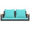Fekete polyrattan hintapad párnákkal 109 x 62 x 40 cm