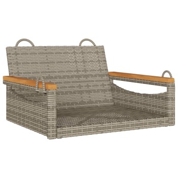 Szürke polyrattan hintapad 63 x 62 x 40 cm