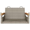 Szürke polyrattan hintapad 63 x 62 x 40 cm