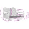 Szürke polyrattan hintapad 63 x 62 x 40 cm