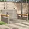 Szürke polyrattan hintapad 63 x 62 x 40 cm