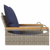 Szürke polyrattan hintapad párnákkal 63 x 62 x 40 cm