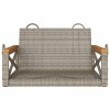 Szürke polyrattan hintapad 63 x 62 x 40 cm