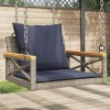 Szürke polyrattan hintapad párnákkal 63 x 62 x 40 cm