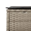 Világosszürke polyrattan napozóágy párnával