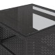 3 részes fekete polyrattan bisztrógarnitúra párnával