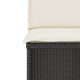 3 részes fekete polyrattan bisztrógarnitúra párnával
