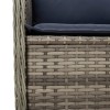Szürke polyrattan dönthető kerti pad párnákkal