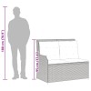 Szürke polyrattan dönthető kerti pad párnákkal
