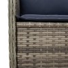 Szürke polyrattan dönthető kerti pad párnákkal