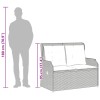 Szürke polyrattan dönthető kerti pad párnákkal