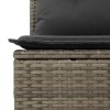 Szürke polyrattan dönthető kerti kanapé párnákkal