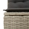 Világosszürke polyrattan dönthető kerti kanapé párnákkal