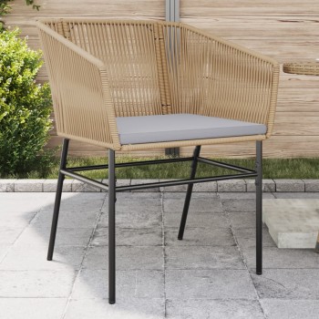 2 db barna polyrattan kerti szék párnákkal