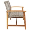 Szürke polyrattan és akácfa kerti pad 112 cm