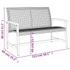 Szürke polyrattan és akácfa kerti pad 112 cm