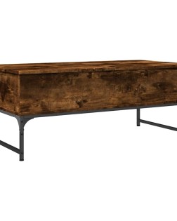 Füstös tölgy szerelt fa és fém dohányzóasztal 100 x 50 x 40 cm