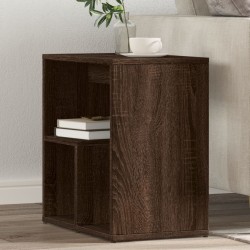 2 db barna tölgyszínű szerelt fa kisasztal 50x30x50 cm