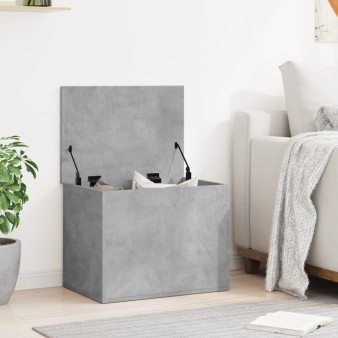 Betonszürke szerelt fa tárolóláda 60x42x46 cm