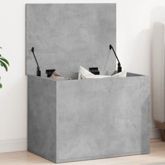 Betonszürke szerelt fa tárolóláda 60x42x46 cm