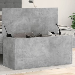Betonszürke szerelt fa tárolóláda 100x42x46 cm