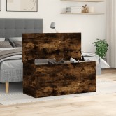 Füstös tölgy színű szerelt fa tárolóláda 100x42x46 cm