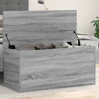 Szürke sonoma szerelt fa tárolóláda 100x42x46 cm