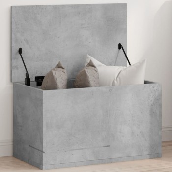 Betonszürke szerelt fa tárolóláda 60 x 35 x 35 cm