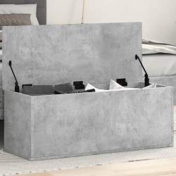 Betonszürke szerelt fa tárolóláda 90 x 35 x 35 cm