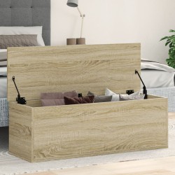 Sonoma tölgy színű szerelt fa tárolóláda 102 x 35 x 35 cm