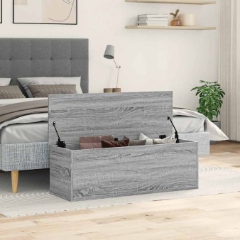 Szürke sonoma színű szerelt fa tárolóláda 102 x 35 x 35 cm