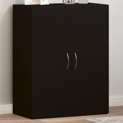 Fekete szerelt fa irattartó szekrény 60 x 32 x 77,5 cm